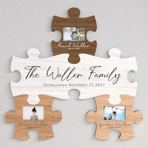Puzzle con nome di famiglia, puzzle con foto di famiglia, file di puzzle con foto, puzzle con foto di famiglia, file di taglio del puzzle con nome di famiglia, file di taglio laser