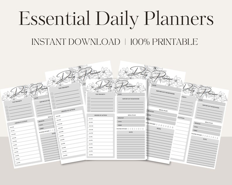 Minimalist Printable Daily Planner Printable to Do List - Etsy