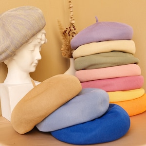 Oversized size 57-60cm summer beret hat, Spring/Summer Beanie ,Summer hat for women, Lovely ins style beret,Pink Camel beret ,Gifts for her