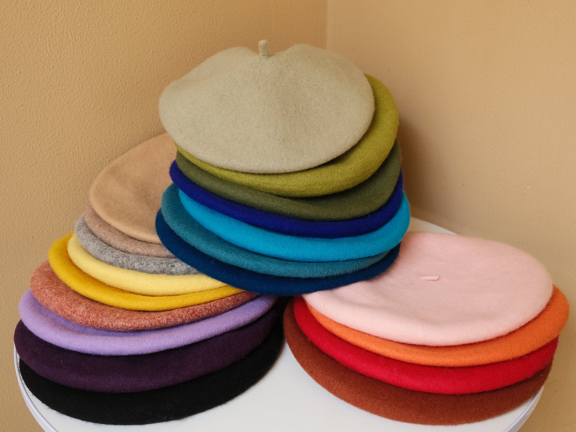 100% Wool Beret: Solid Color French Style Vintage Cap - Etsy