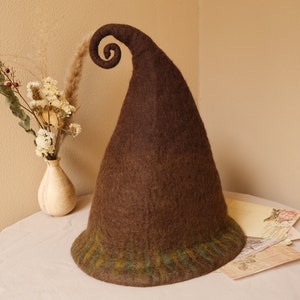Handmade Wool Felted Wizard Hat: Halloween Witch Mage Roleplay