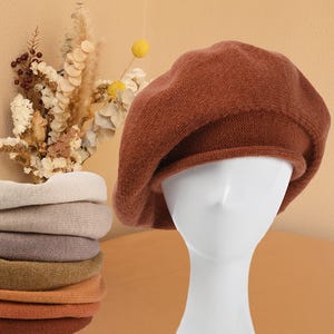 Boina de lana holgada: Gorro de punto suave para otoño/invierno / Regalo perfecto para mujeres, talla única (se adapta a una circunferencia de cabeza de 57-61 cm).