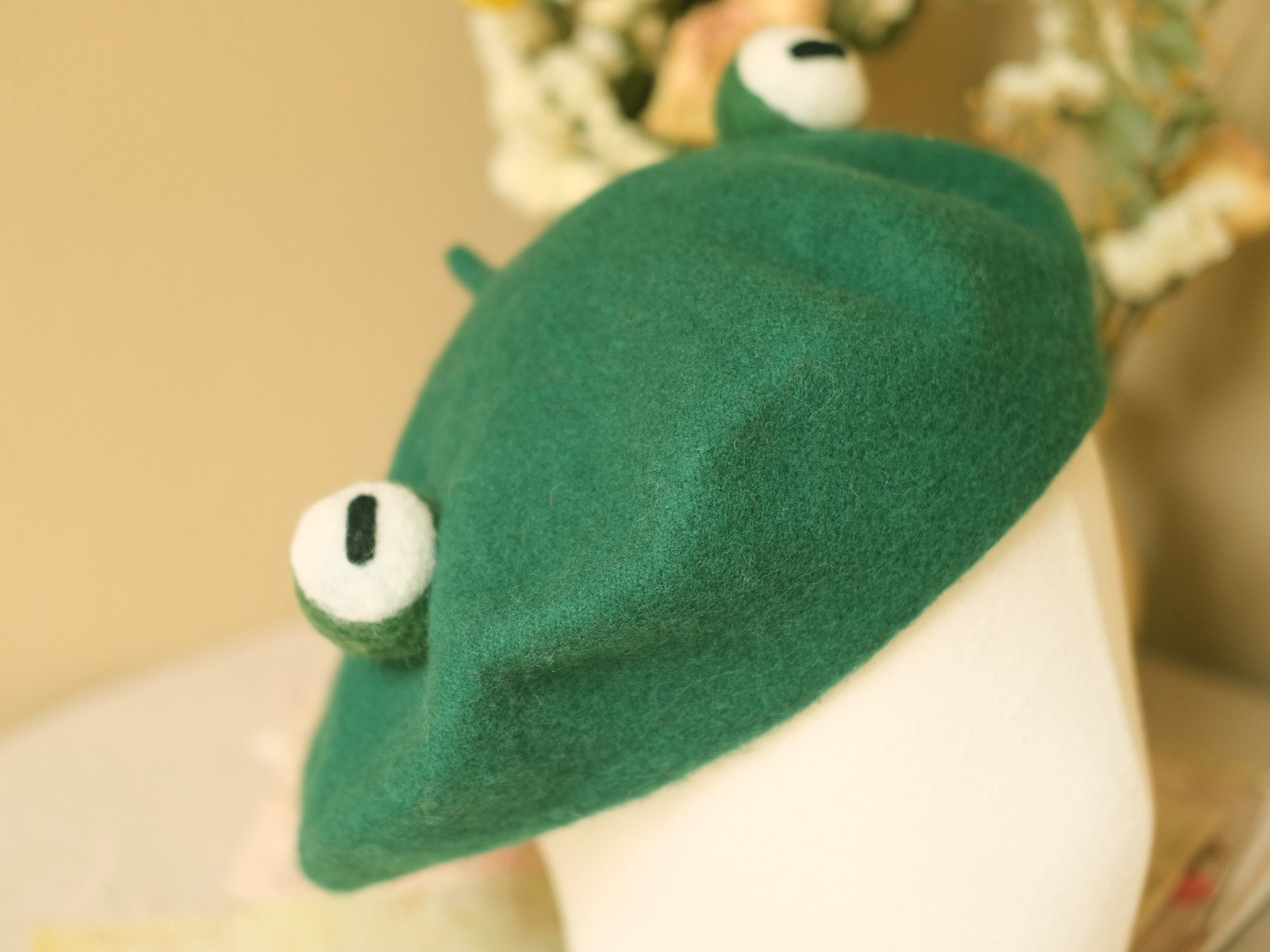 5352 Kawaii Funny Frog Berets Hat Christmas Green Cap Winter Warm Women Kawaii Cute Women Frog Beanie Knitted Winter Hat | Kawaii Amai main image 4