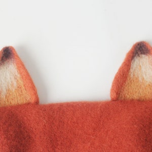 Fox beret hat decor,Handmade wool felted beret,Winter beret for women,Cosplay fox decor hat ,Women Christmas Gifts,Cute fox ears beret hat image 7