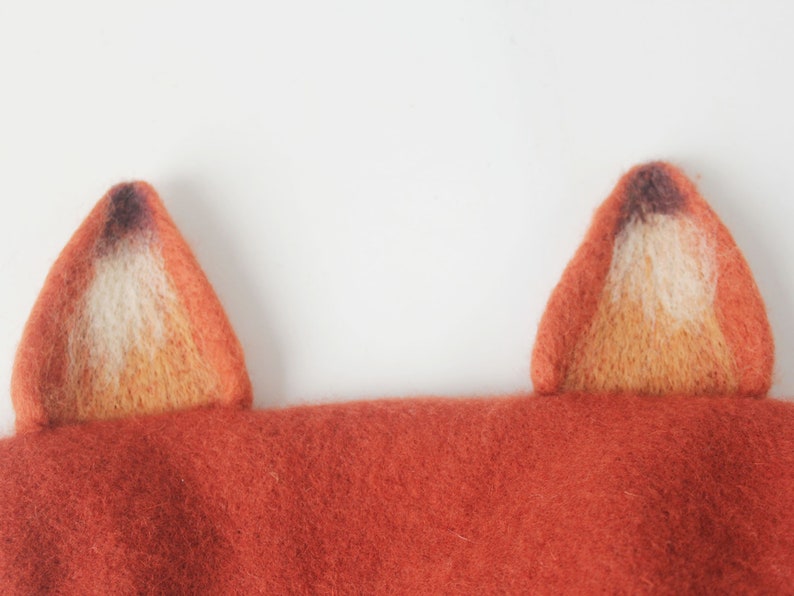 Fox beret hat decor,Handmade wool felted beret,Winter beret for women,Cosplay fox decor hat ,Women Christmas Gifts,Cute fox ears beret hat image 7