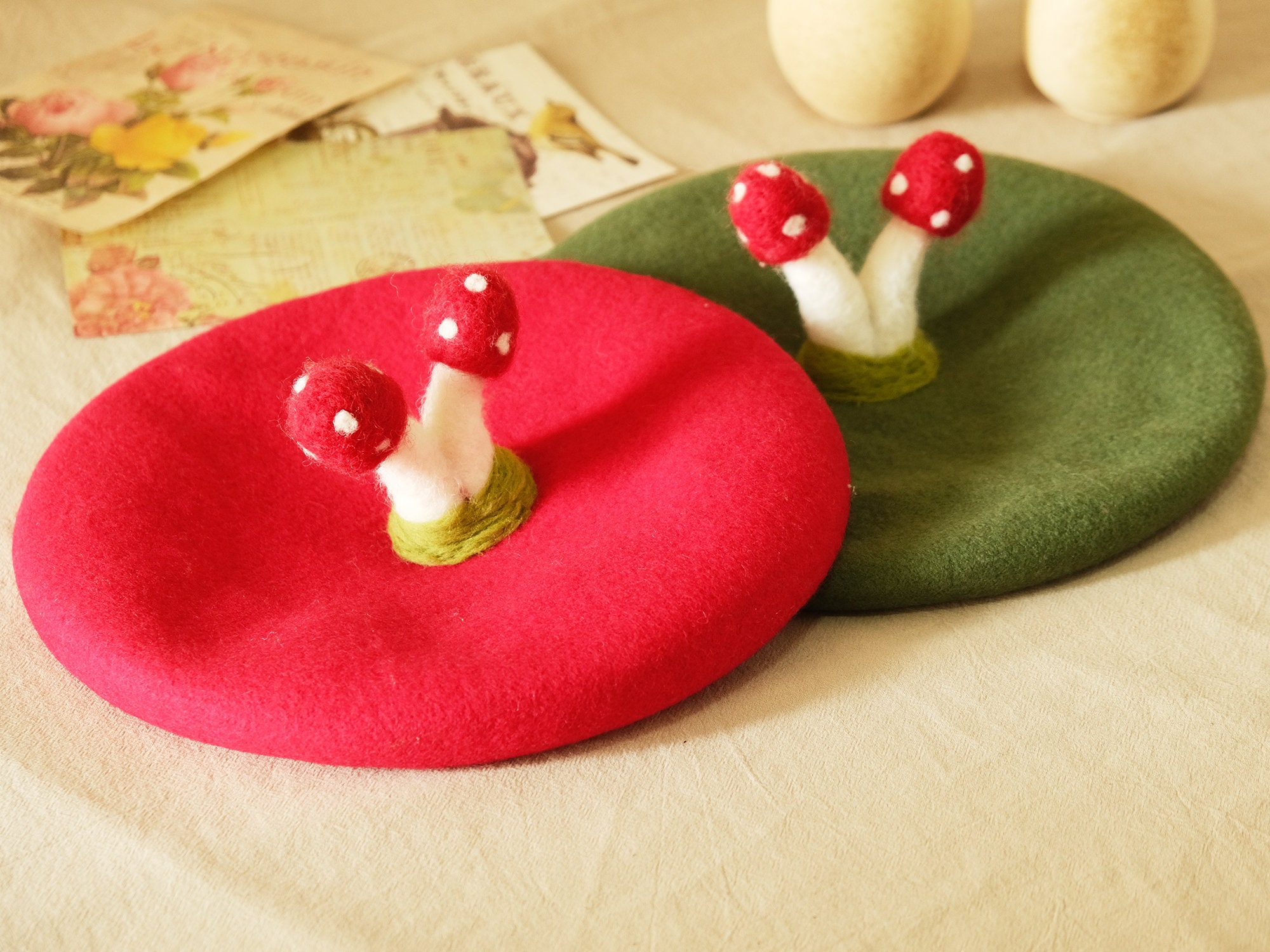 Handmade Felt Mushroom Beret: Christmas Costume Hat - Etsy