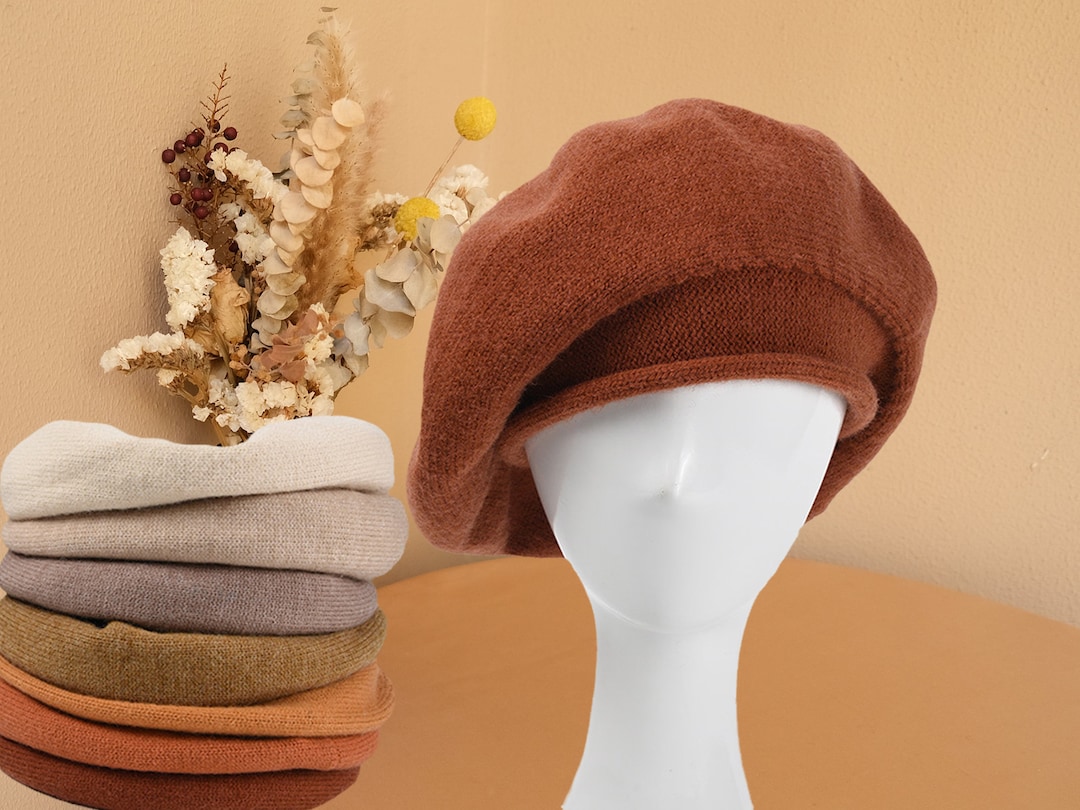 Slouchy Wool Beret: Soft Knit Fall/winter Hat