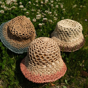 Summer sun hat, Foldable summer hat Easy to carry,Hollow breathable straw hat , Hand knitted straw hat, Summer sun hat for women