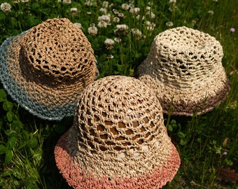 Summer sun hat, Foldable summer hat Easy to carry,Hollow breathable straw hat , Hand knitted straw hat, Summer sun hat for women