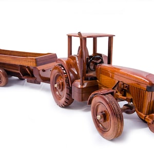 Tractor wood model, Handcrafted tractor Model, gift for man, Birthday Gift, Wood Gift, Desktop, Wood Replica, Memorabilia, handmade model