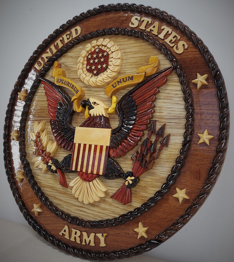 US Army Wall Plaque Handcrafted Wooden Army Plaque, Military Gifts
