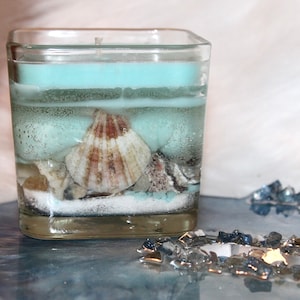 HANDMADE Under The Sea Candle| Highly Scented Candles| Gel Wax Candle in reusable glass| Gift Candles| Gel candle wax| Ocean Breeze Candle