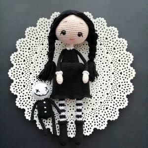 Wednesday Addams doll, Wednesday crochet doll,amigurumi doll,crochet doll for sale,birthday gift,crochet amigurumi toy,christmas gift,toy,