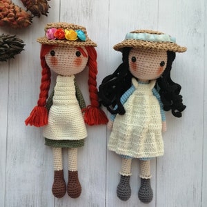 Anne Shirley & Diana Barry Crochet Dolls - Green Gables Inspired