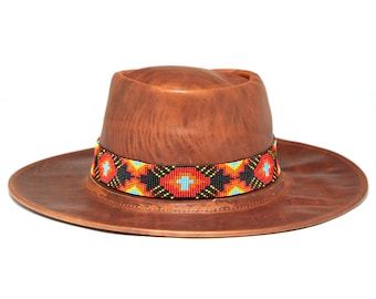 Hatband For Cowboy Cowgirl Fine Seed Beaded Hat bands Vibrant Colors