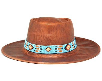 Western Seed Beaded Hat Band Fit Cowboy Hatband South West Multi Color Hat Band