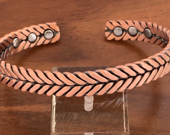 Woven Solid Copper Magnetic Bracelet Energy Cuff Bangle