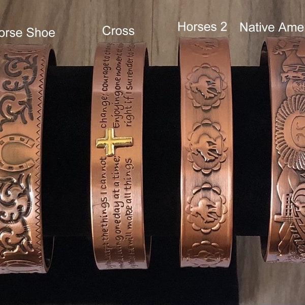 Solid Copper Magnetic Bracelet Arthritis Pain Therapy Energy Cuff Bangle Various Designs