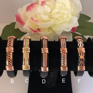 Solid Copper Leather Wrapped Magnetic Bracelet Men Women Energy Jewelry Designs