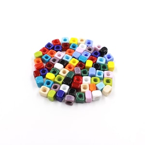 Murano Glass Cube Beads, Square Beads For Necklace, Cube Beads For Earring, Lampwork Cube Beads, Lampwork Glass Beads, Square Beads