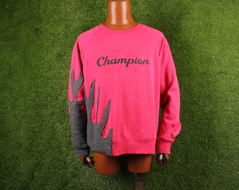 Champion Reworked Sweater Rosa con Gris talla M