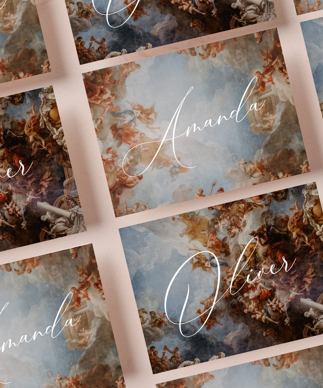 Romantic Wedding Name Cards Printable Fully Customizable Vintage