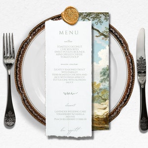 Vintage Wedding Menu Elegant Classic Menu Card Printable Sage Green Menu Template with Victorian Illustration, Editable Dinner Table Menus