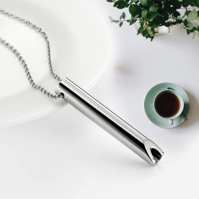 Breathlace Necklace Quit Smoking Anxiety Whistle Necklace Calm Etsy