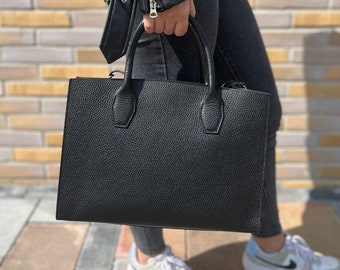 Borsa elegante nera, shopper elegante nera, borsa spaziosa, borsa a tracolla di alta qualità, borsa a tracolla, borsa a tracolla, borsa con manico