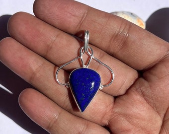 Lapis lazuli Pendant, 925 Sterling Silver Pendant, Handmade Designer Pendant, Gifts for Wedding, Blue lapis Lazuli Silver Pendant for women