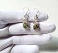 Authentic Moldavite stone & Herkimer diamond earrings ,925 sterling silver earrings, Earrings gift for her, Anniversary Gifts, Earrings gift