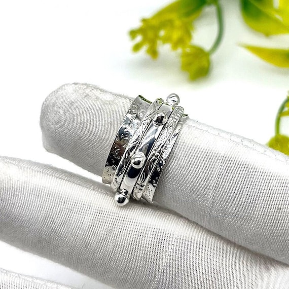 Anxiety Ring, Meditation Ring, Promise Silver Ring, Yoga Ring, Fidget Ring, Anxiety Ring Spinner, Spinner Ring, 925 Sterling Silver Ring
