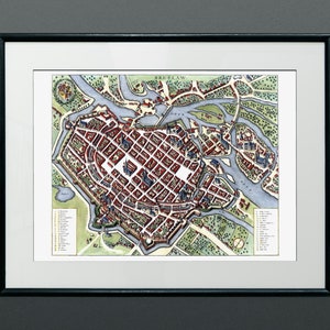 RARE Old map of Wroclaw (Breslau), Vintage Wroclaw city plan, very good gift for a collectors of old maps, 1682