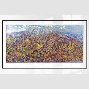 RARE große alte deutsche Karte von Dolny Śląsk, Panorma auf Eulengebirge und Waldenburger Bergland, Vogelperspektive, 1937