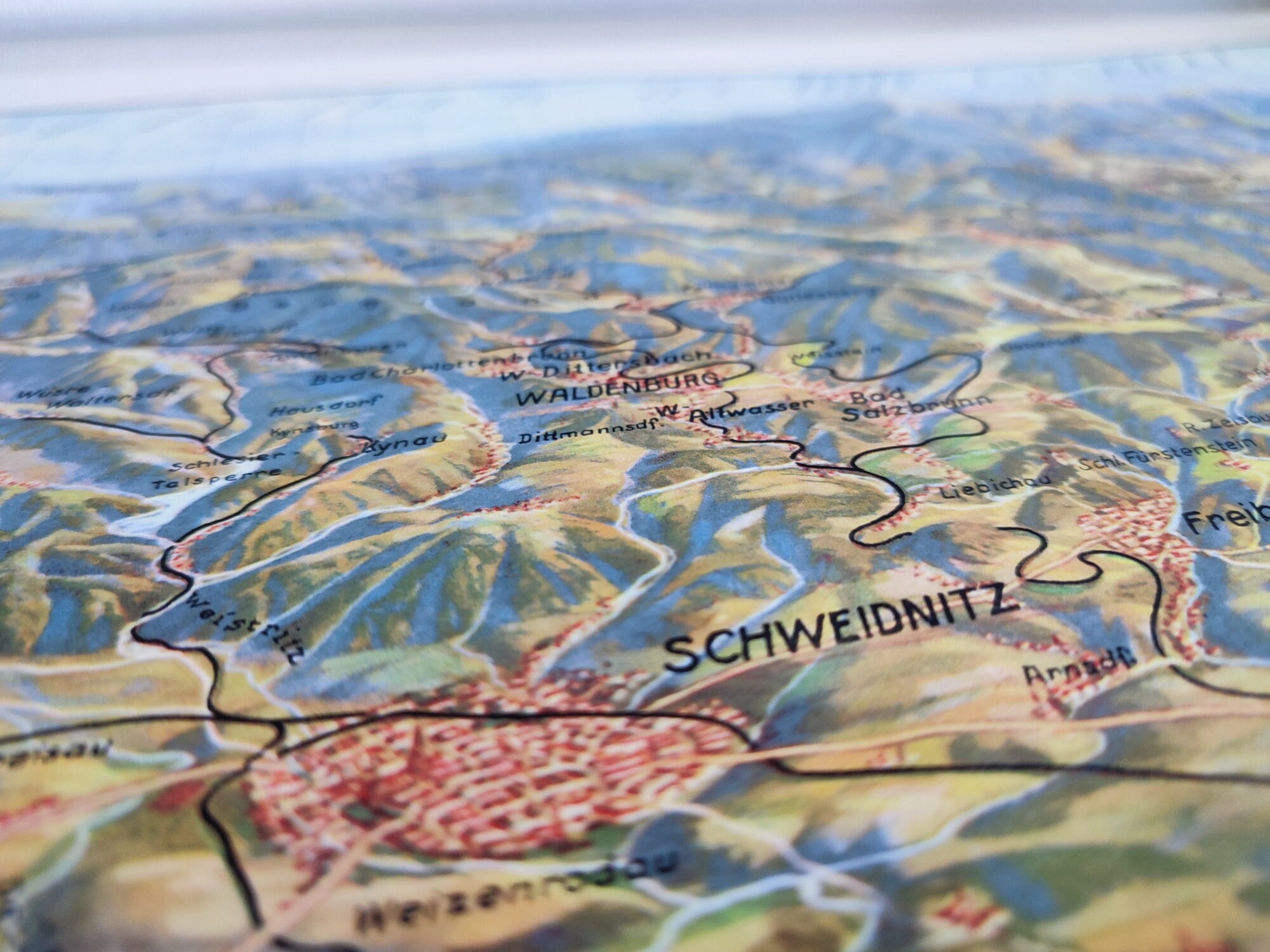 RARE Big Old German Map Of Wroclaw breslau And Surroundings Panorama RARE Big Old German Map Of Wroclaw breslau And Surroundings Panorama