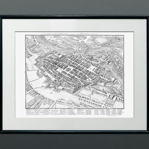 Old map of Wroclaw (Breslau) in Poland, Vintage Wroclaw city plan, very good gift for a collectors of old maps, 1750