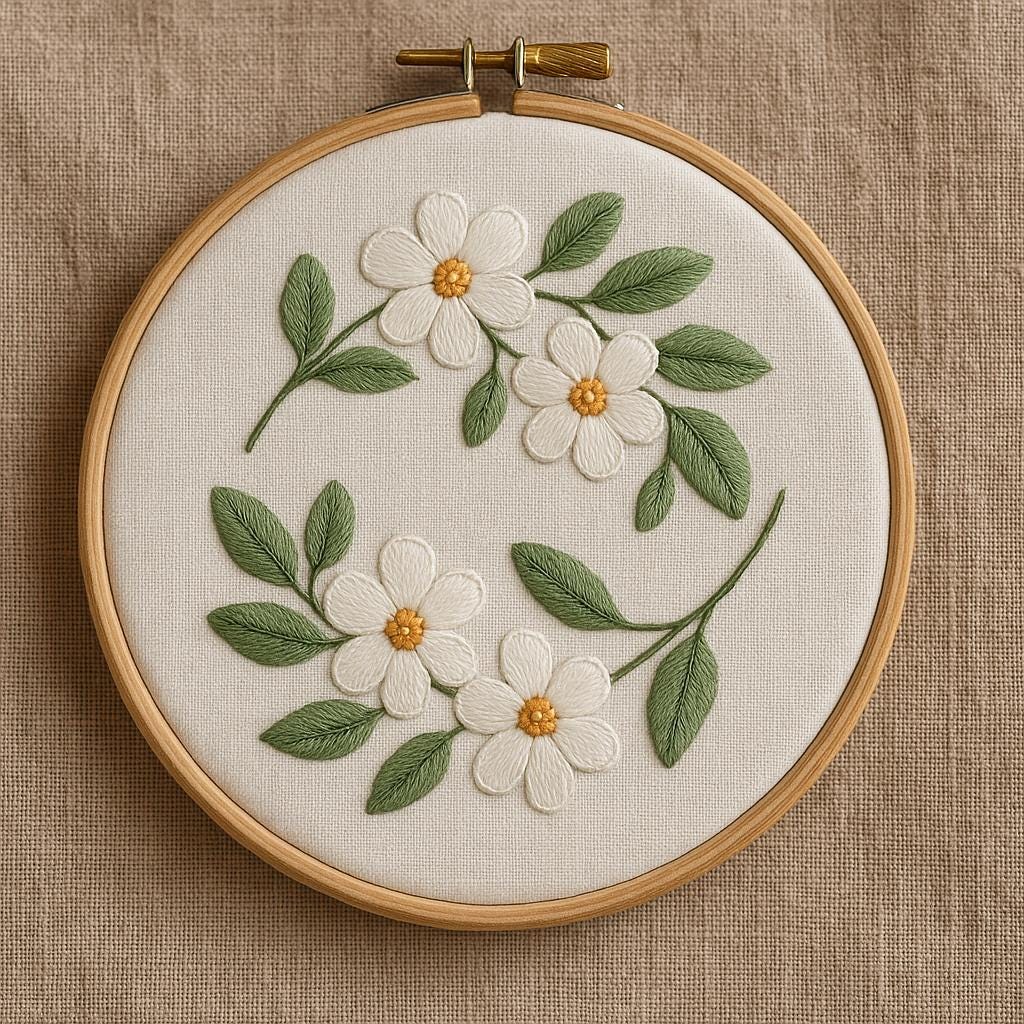 ピュアモリス♣︎Jasmine Embroidery♣︎ハンドメイドバッグ ピュア