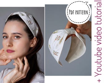 Headband "Summer walk" | headband pattern + video tutorial. Guide how to make linen headband DIY