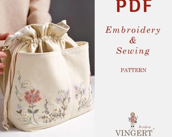 DIY &quot;Velvet Umi Bag&quot; | sewing & embroidery + video tutorial. Guide how to make Umi Bag