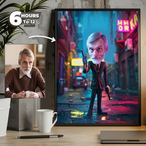 Benutzerdefinierte Filmstar 3D Karikatur Porträt - Von Ihren Fotos, einzigartiges Geschenk für Filmfans, 3D Cartoon Stil, digitaler Download