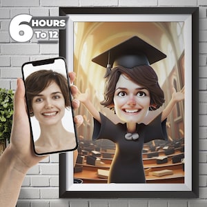 Benutzerdefiniertes abgestuftes 3D-Karikaturporträt - von Ihrem Foto, 3D-Karikaturstil, Graduierung, einzigartiges und besonderes Geschenk für Männer, digitaler Download.