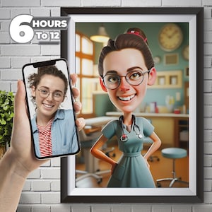 Personalisierte 3D-Krankenschwester-Karikatur - Verwandeln Sie Ihr Foto in ein einzigartiges Zeichentrickfigur-Geschenk für das Gesundheitssystem