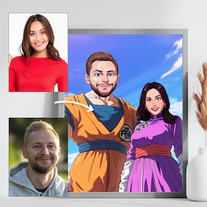 Custom Anime Couple Portrait | Cartoon, Couple Anime Portrait | Family Anime Portrait | custom drawing | anime gift | Anime art commission