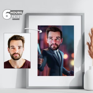 Benutzerdefinierte Filmstar 3D Karikatur Porträt - Von Ihren Fotos, einzigartiges Geschenk für Filmfans, 3D Cartoon Stil, digitaler Download