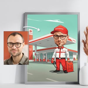 Custom Professional Cartoon Portrait | Personalized Work Uniform Digital Art | Employee Gift Caricature | Job Memory Digital Gift