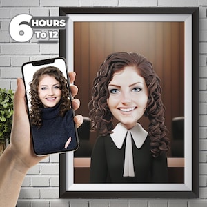 Custom Lawyer 3D Caricature Portrait - From Your Photo, 3D Cartoon Style, Female Lawyer, Special Gift For Women, Digital Download.