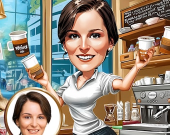 Custom Caricature cartoon, Caricature Style, Portrait from Photo, Gift Personalized, Custom Cartoon Portrait, Custom Portrait