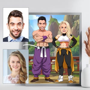 Custom Portrait D-B-Z  Custom Anime Portrait, Couple Anime Portrait, Family Anime Portrait, custom drawing, anime gift. Anime art commission