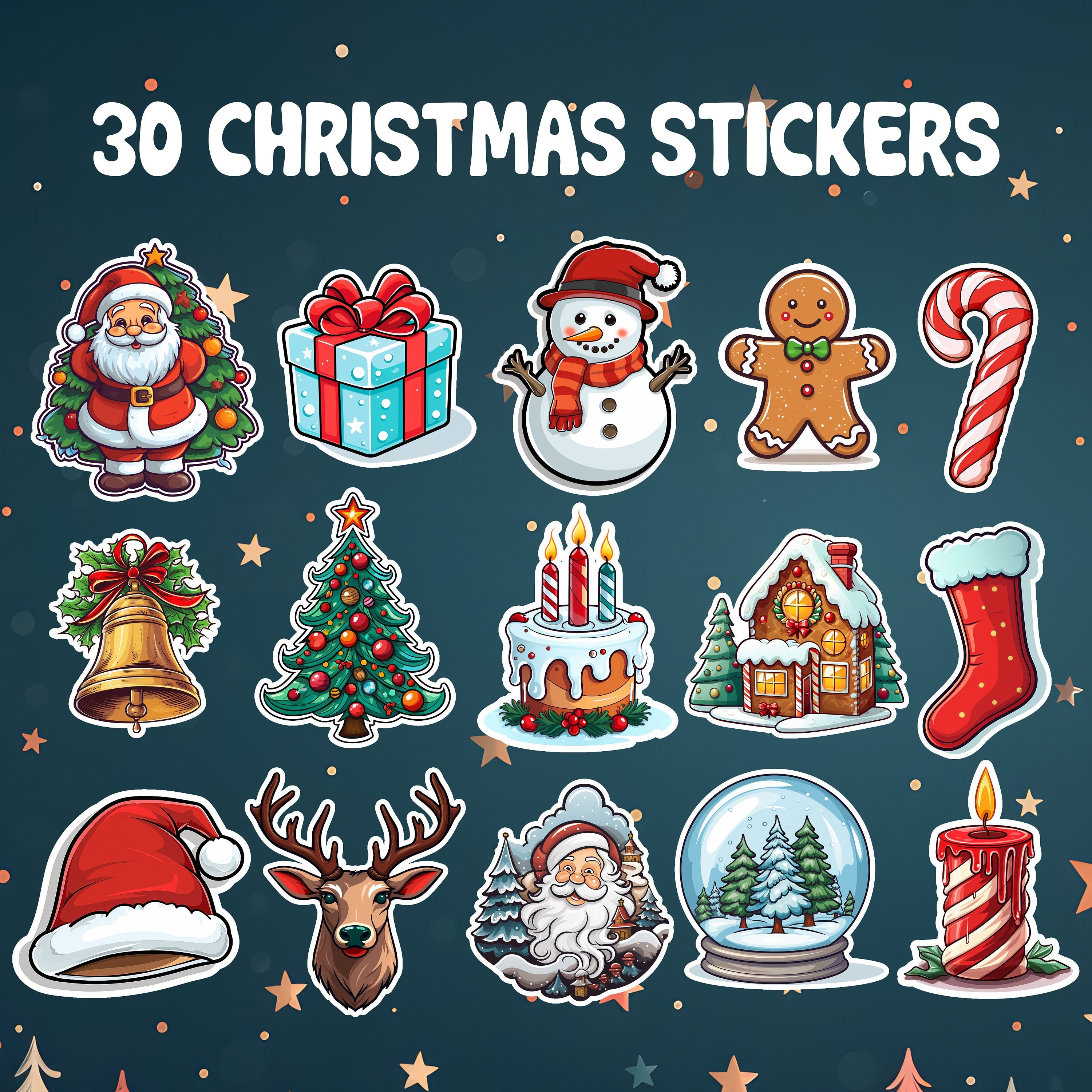 Vintage Christmas Stickers Two FULL Sheets!