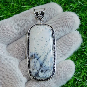 Natural Dendrite Opal Pendant, Gemstone Pendant, Handmade Bezel Set Pendant, Silver Pendant, Dendrite Pendant, Girls Fashion Jewelry Pendant